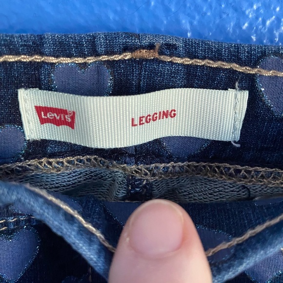 Toddler Girls Levi’s Leggings. Denim Look Stretch W/Sparkly Hearts Detail. Sz.3T - Picture 4 of 8